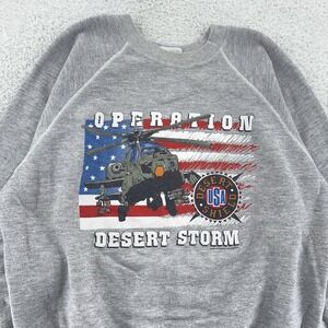 Vintage Operation Desert Storm‎ Sweatshirt BOXY Medium Hanes Military Crewneck